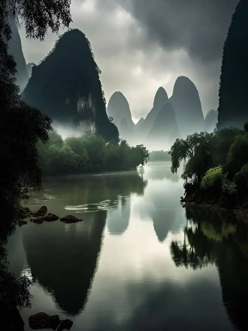 烟雨入江南 山水如墨染