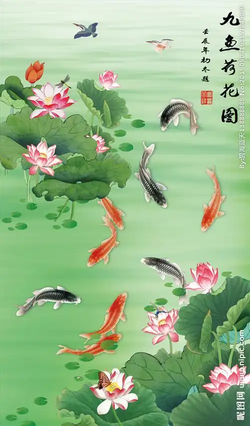 九鱼图图片