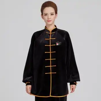秋冬季太极服 加厚太极服双面绒太极服高端加厚加密 黑色 xs