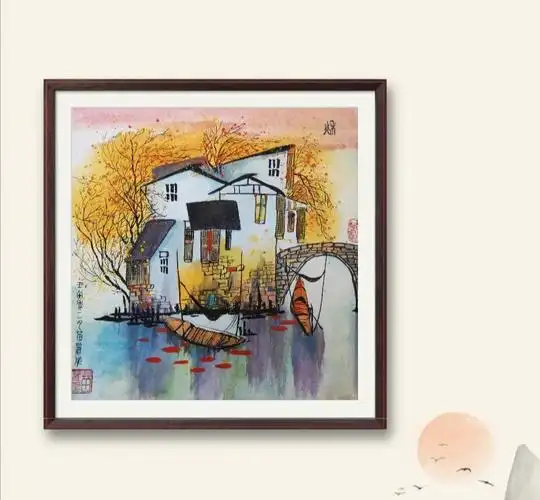 国画小品江南秋景