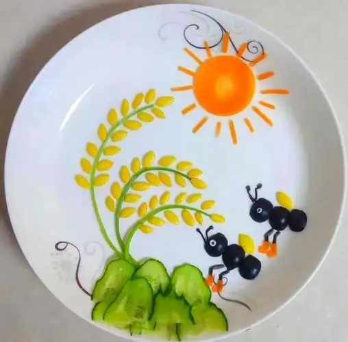 小学生果蔬拼盘的创意世界