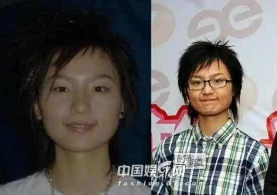 当年的周笔畅,小方脸像个假小子,但是很阳光活力!