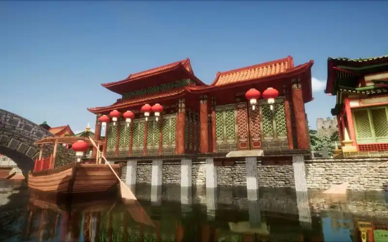 ue4虚幻4中国古风建筑宫廷庭院宫殿场景工程3d模型max fbx支持c4d