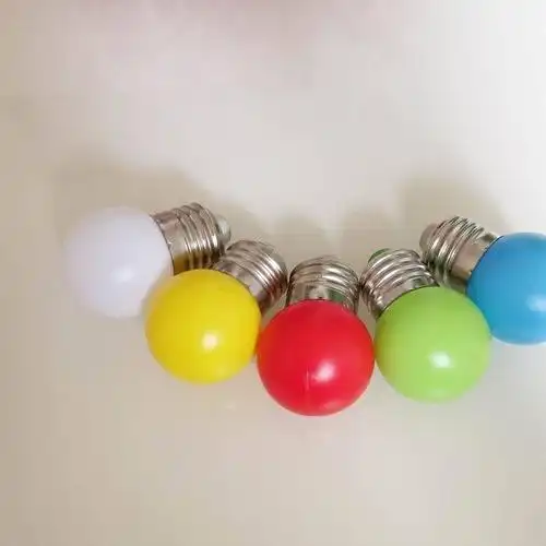 g40彩色球泡灯 节日装饰灯 led彩色灯泡 螺口e27卡口b22小彩泡图片