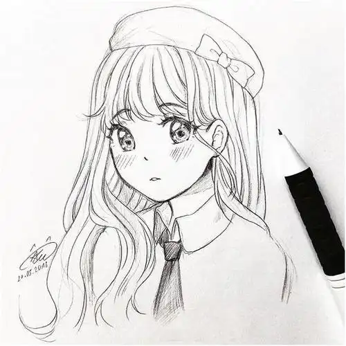 动漫人物手绘线稿图非常适合初学者临摹