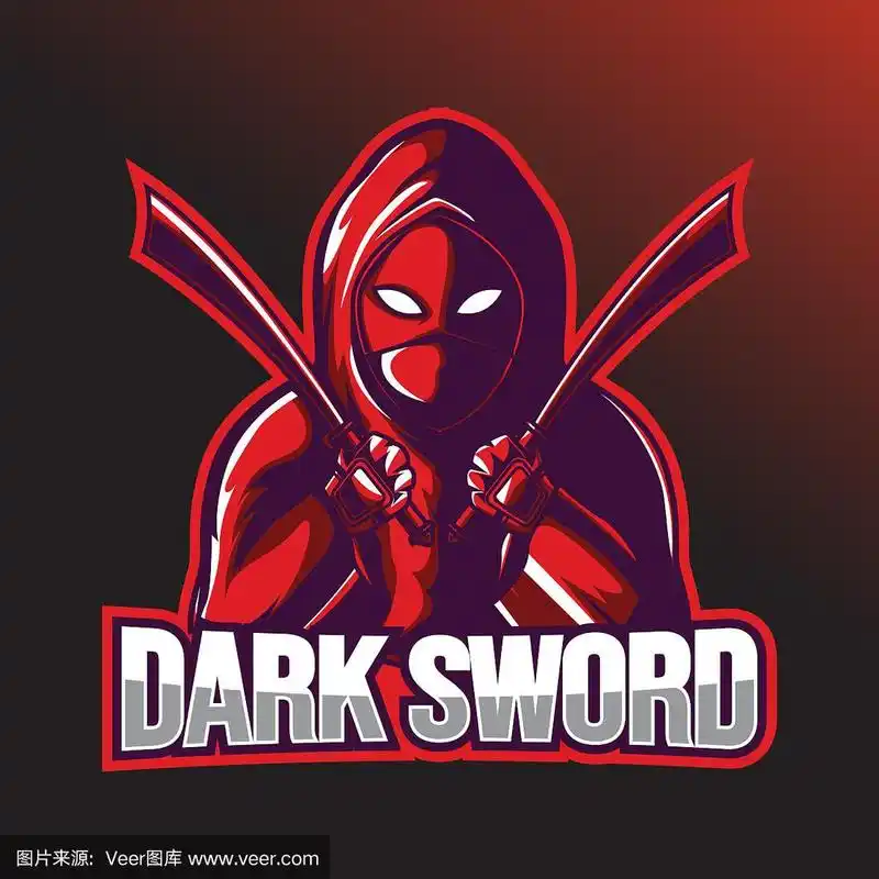 赏金猎人运动标志模板与剑