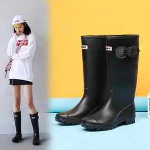 外穿防水长筒雨靴舒适防滑厨房胶鞋女时尚水靴女百搭水鞋高筒雨鞋