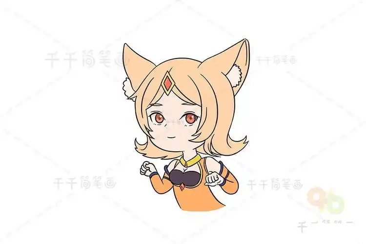 妲己简笔画彩色