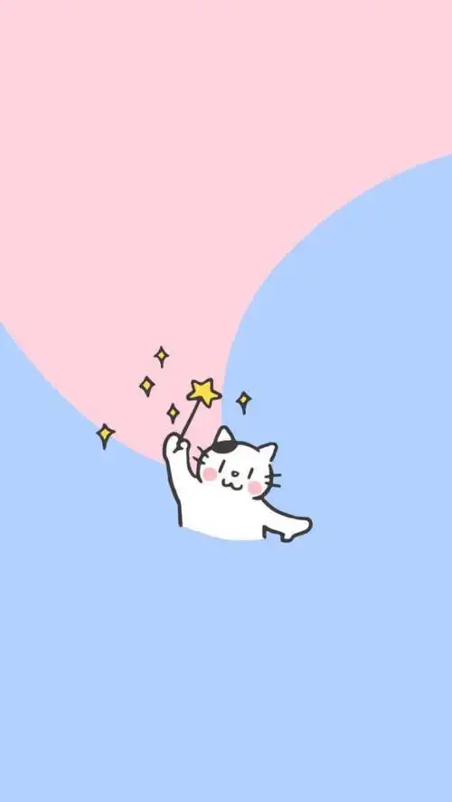 粉色蓝色猫咪星星聊天背景图