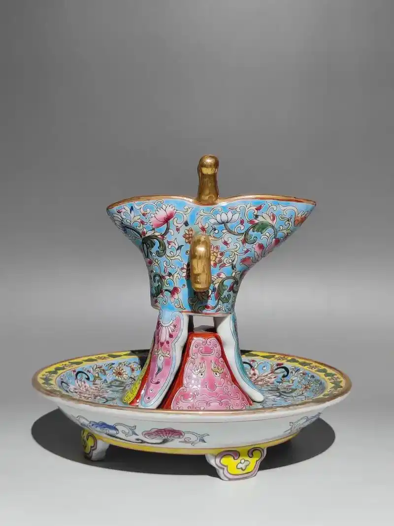 珐琅彩三足酒杯#看上的老板带图私信我 - 抖音