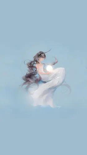 手绘 二次元 清新 唯美 森系 文艺 治愈 动植物 彩铅 水墨 水彩 冷色