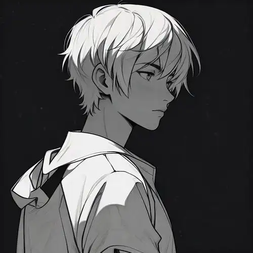 男生黑白侧脸头像酷飒风格上线