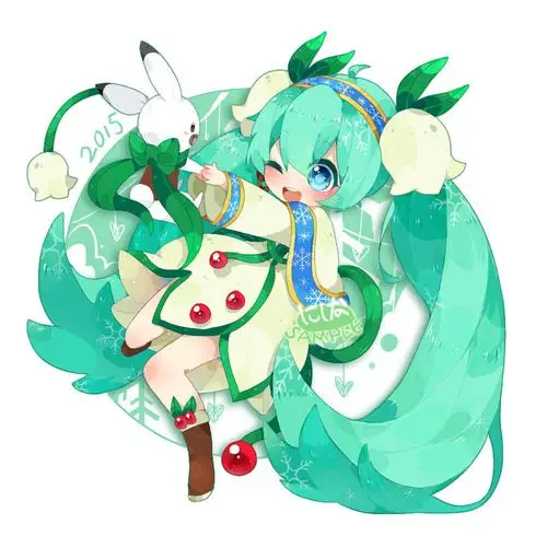 q版miku初音未来 p站手绘图下载