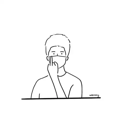 喜茶风极简手绘头像黑白线条装饰贴ins男女