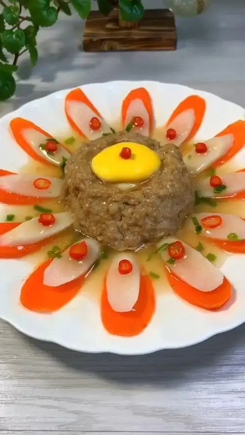 年夜菜简单好看的年夜菜,花开富贵!家常美食