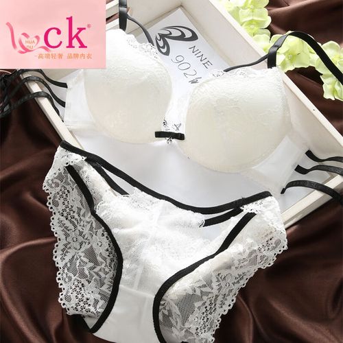 hua · duck国际奢侈牌少女性感镂空内衣套装美背文胸加厚聚拢收副乳
