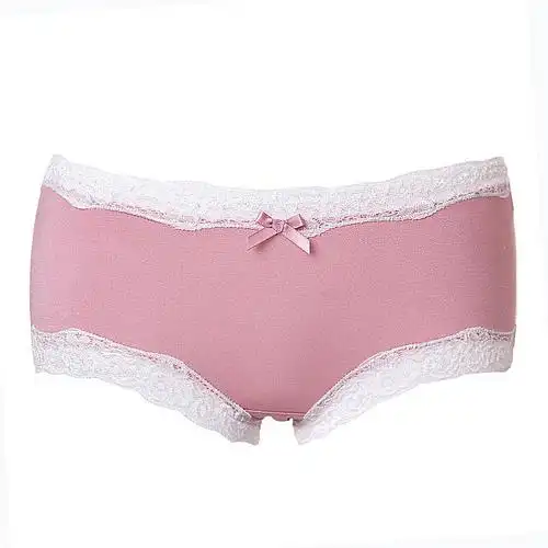 西丝娘娘 100%桑蚕丝豹纹女士新款 真丝平角内裤 3004 粉色 l