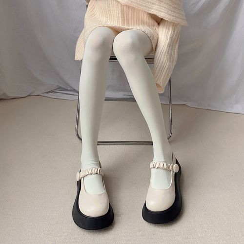 夜间教习室白色连裤袜女秋冬jk天鹅绒丝袜lolita薄款春秋打底袜子