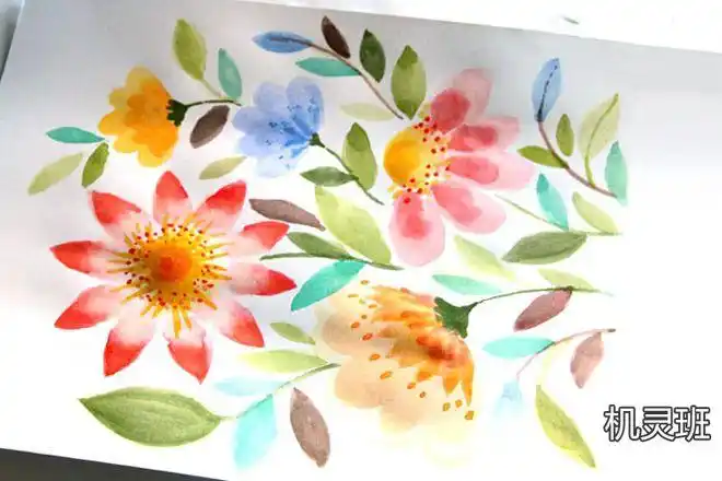 怎么教儿童用水彩颜料简单画花卉(步骤图解)