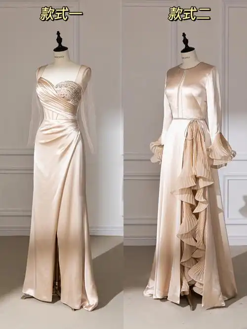 款高级感满满的香槟色礼服78款式16615气场十足的披肩想要特别