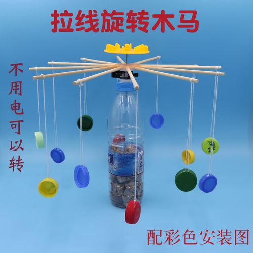 拉线木马科学小制作小学生科技创新大赛作品废物利用手工自制发明