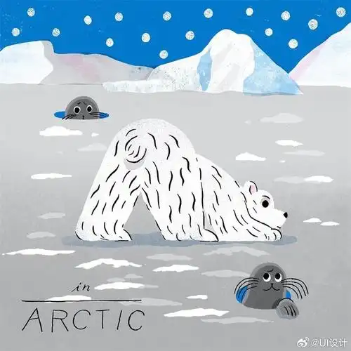 漂亮有趣冬季主题动物插画作品|插画|主题|动物_新浪新闻