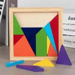 木制七巧板拼图益智力图片