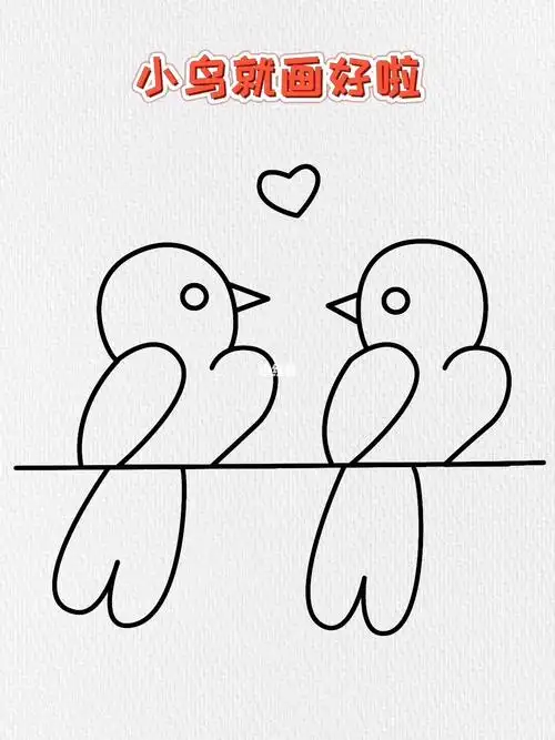 两只黄鹂鸣翠柳这样画简单又好看 #简笔画   #画画   #育儿   #小鸟