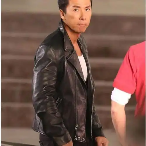 短款皮衣男修身机车_级限特工甄子丹款皮衣绵羊皮短款修身翻领真皮