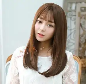 真发发套假发女全真人发丝空气刘海梨花头中分长发逼真大头皮假发