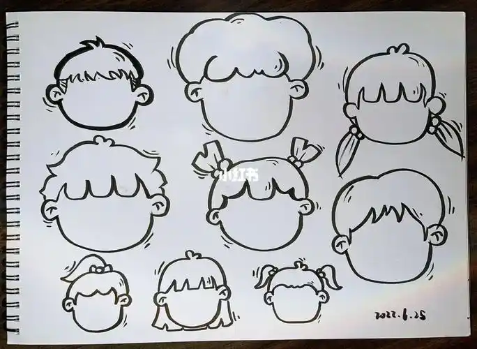 简笔画4人物发型