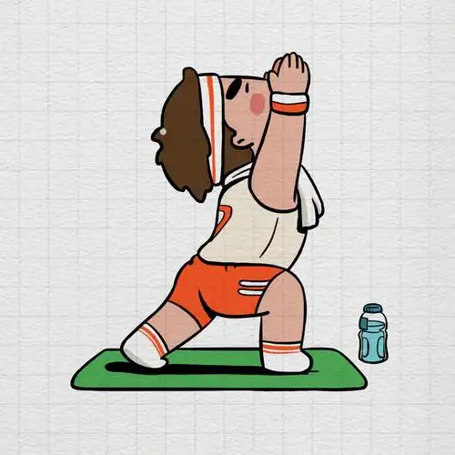 简笔画又是跟着刘畊宏运动的一天