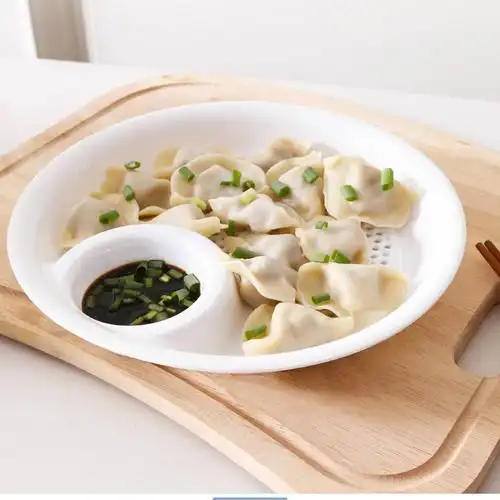 铭德【品牌保证】创意多功能饺子盘食品级pp双层沥水盘(小号)