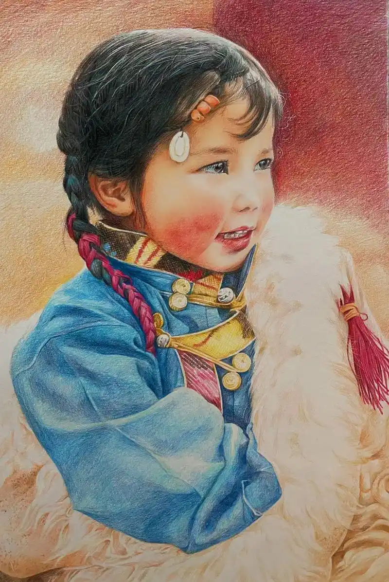 彩铅 #绘画过程 #彩铅人物 #肖像画 #彩铅手绘 - 抖音