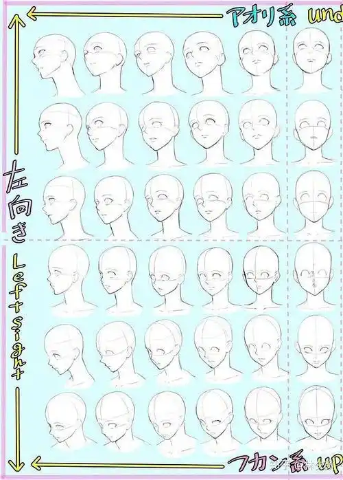 人物头部绘画高清动画人物脸型动漫不同脸型漫画人物脸型资料库漫画男