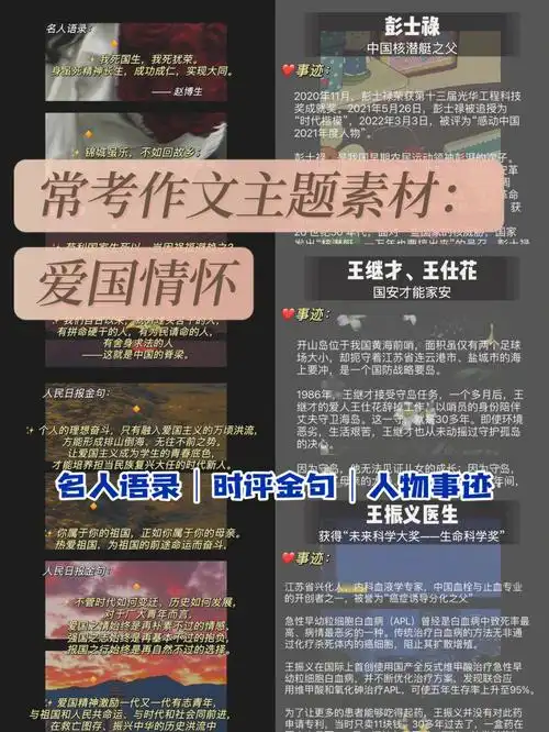 专题常考作文必备主题爱国情怀素材汇总