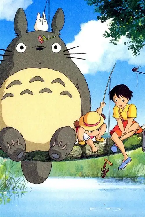 宫崎骏,龙猫,开心钓鱼 750x1334 iphone 8/7/6/6s 壁纸,图片,背景,照