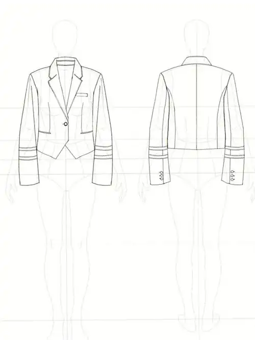 服装设计女西服款式图