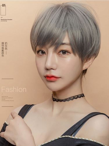假发女短发超a韩国酷帅气中性圆脸少女发型全头套自然逼真发套