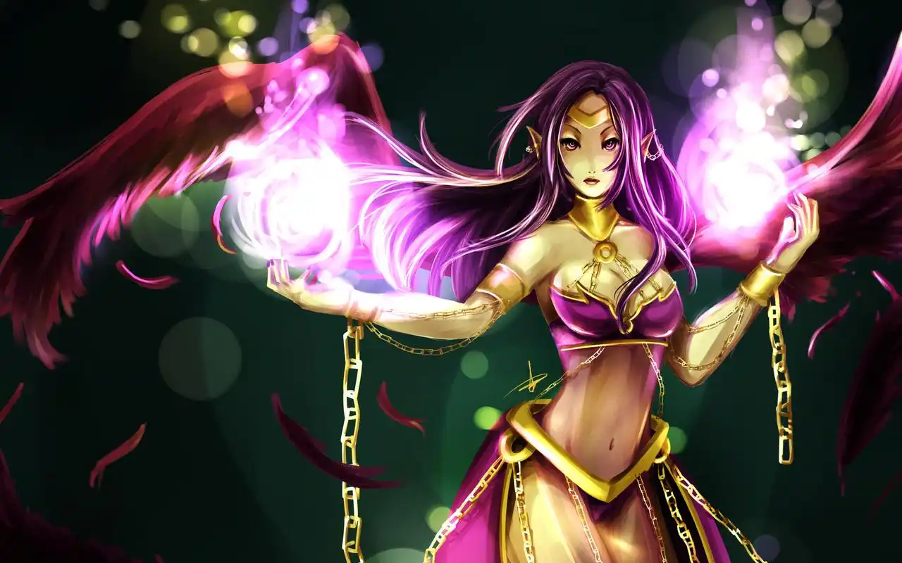 英雄联盟堕落天使莫甘娜唯美高清桌面壁纸