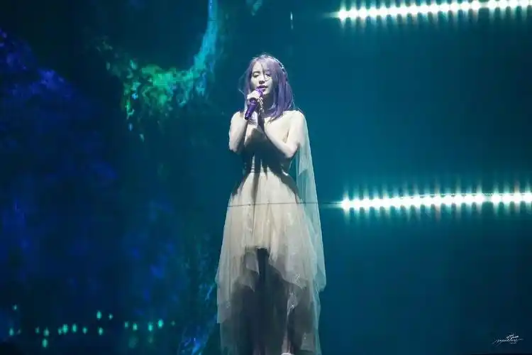 来看紫发iu绝美饭拍新增好日子高音舞台饭拍