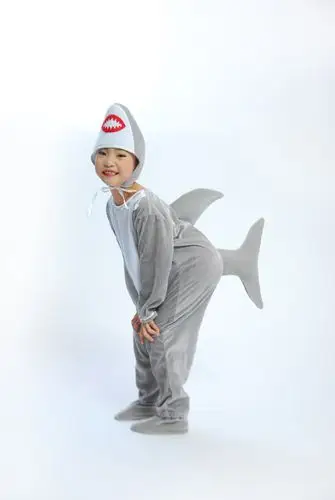 海洋动物儿童演出服鲨鱼海底表演服装卡通亲子鲨鱼