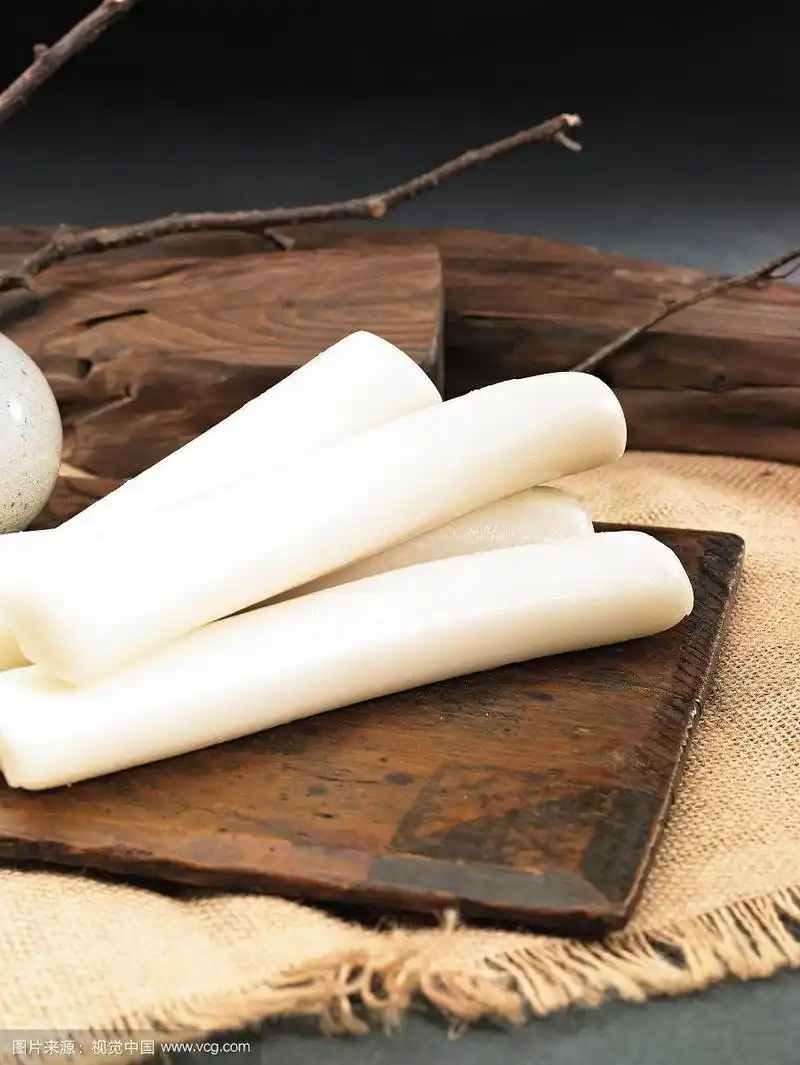 白色,长,年糕,韩国的食物