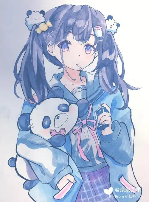 动漫女生绘画过程图