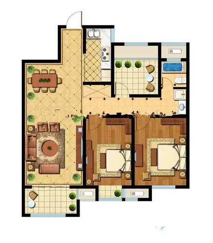智诚御府三居115平米户型图_三室3室2厅-新安房产网