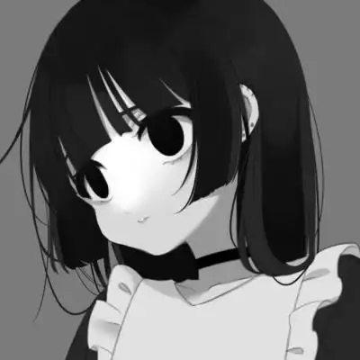 二次元丧系女头/黑白_卡通动漫头像_我要个性网