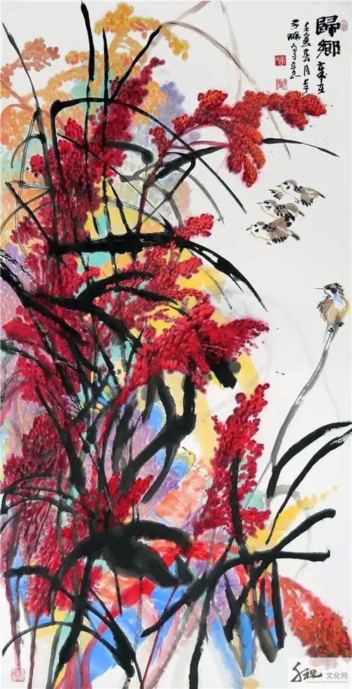 又见高粱红——李子鹏书画艺术雅集-千祝文化网
