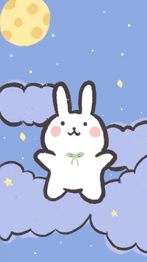 手绘可爱风壁纸 小清新壁纸 插画 拿图的小可爱说一声哟