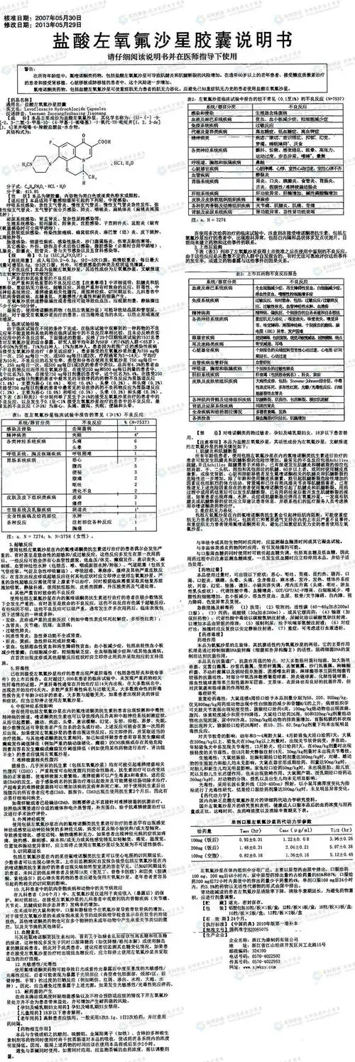 盐酸左氧氟沙星胶囊--药品|价格|硬胶囊|药品说明书|包装|处方药|生产