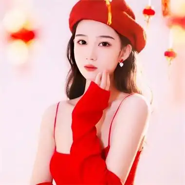 2022跨年头像女真人红色